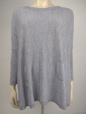 Mersea gray acrylic blend oversized knit top blouse womens One Size OSFA